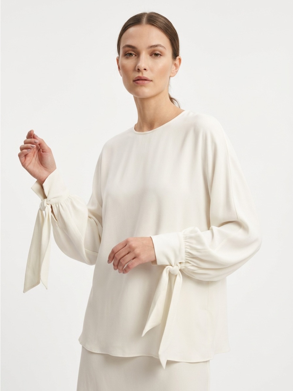 Seventy Ivory Tie-Sleeve Blouse - Women Accessories